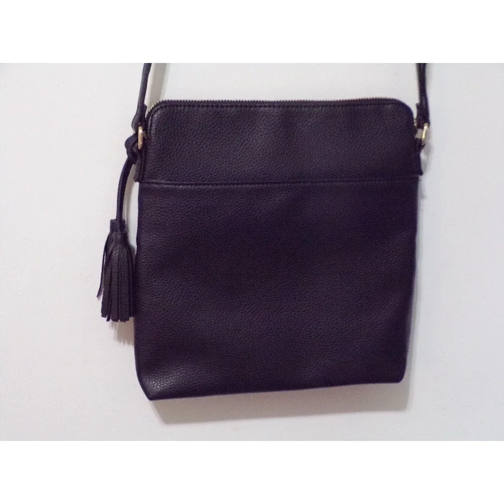 Anne Klein Black Satchel Handbag Gold Hardware Structured Shoulder Crossbody